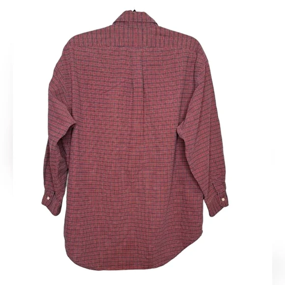RALPH LAUREN ▪︎VTG▪ Red Plaid "Big Shirt" Button-Down ▪︎ Cotton ▪︎ Small ▪︎ EUC - Picture 2 of 6